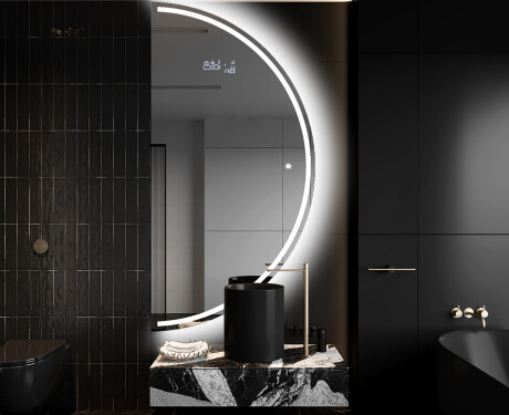 Moderní LED Půlkruhové Zrcadlo - Stylové Osvětlení pro Koupelnu A223 #9