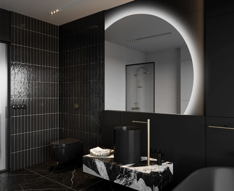 Moderní LED Půlkruhové Zrcadlo - Stylové Osvětlení pro Koupelnu Q221
