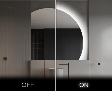 Moderní LED Půlkruhové Zrcadlo - Stylové Osvětlení pro Koupelnu Q221 #3