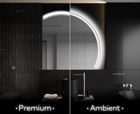 Moderní LED Půlkruhové Zrcadlo - Stylové Osvětlení pro Koupelnu Q222