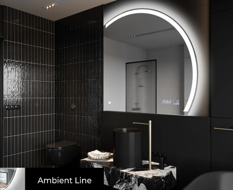 Moderní LED Půlkruhové Zrcadlo - Stylové Osvětlení pro Koupelnu Q222 #3