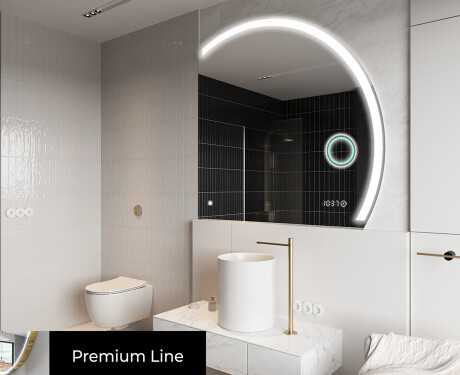 Moderní LED Půlkruhové Zrcadlo - Stylové Osvětlení pro Koupelnu Q222 #4