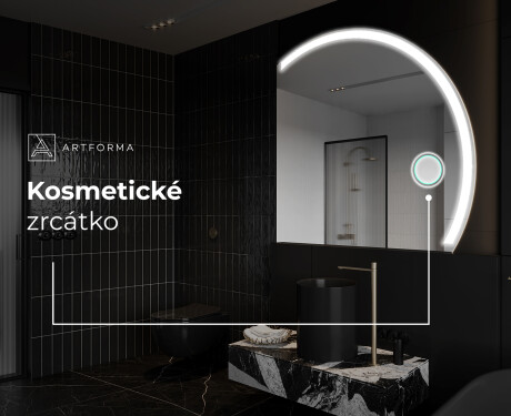 Moderní LED Půlkruhové Zrcadlo - Stylové Osvětlení pro Koupelnu Q222 #6