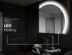 Moderní LED Půlkruhové Zrcadlo - Stylové Osvětlení pro Koupelnu Q222 #9
