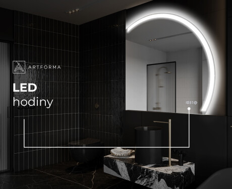 Moderní LED Půlkruhové Zrcadlo - Stylové Osvětlení pro Koupelnu Q222 #9