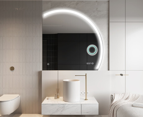 Moderní LED Půlkruhové Zrcadlo - Stylové Osvětlení pro Koupelnu Q222 #10