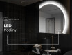 Moderní LED Půlkruhové Zrcadlo - Stylové Osvětlení pro Koupelnu Q222 #8