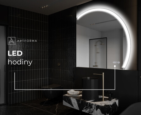 Moderní LED Půlkruhové Zrcadlo - Stylové Osvětlení pro Koupelnu Q222 #8