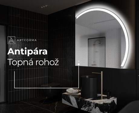 Moderní LED Půlkruhové Zrcadlo - Stylové Osvětlení pro Koupelnu Q222 #9
