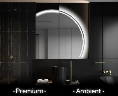 Moderní LED Půlkruhové Zrcadlo - Stylové Osvětlení pro Koupelnu Q223