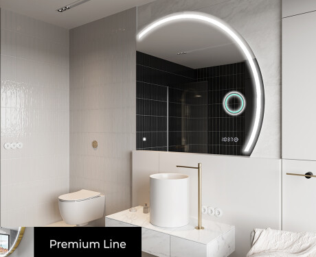 Moderní LED Půlkruhové Zrcadlo - Stylové Osvětlení pro Koupelnu Q223 #4