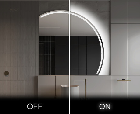 Moderní LED Půlkruhové Zrcadlo - Stylové Osvětlení pro Koupelnu Q223 #3