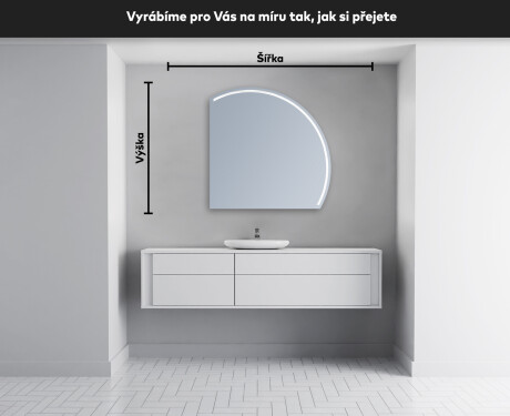 Moderní LED Půlkruhové Zrcadlo - Stylové Osvětlení pro Koupelnu Q223 #4