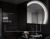 Moderní LED Půlkruhové Zrcadlo - Stylové Osvětlení pro Koupelnu Q223 #8