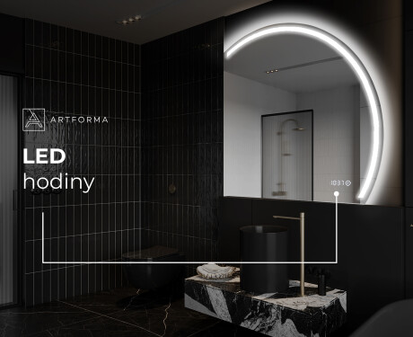 Moderní LED Půlkruhové Zrcadlo - Stylové Osvětlení pro Koupelnu Q223 #8