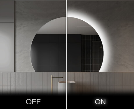 Moderní LED Půlkruhové Zrcadlo - Stylové Osvětlení pro Koupelnu W221 #3
