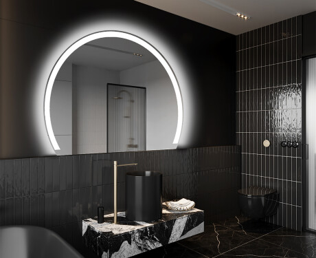 Moderní LED Půlkruhové Zrcadlo - Stylové Osvětlení pro Koupelnu W222