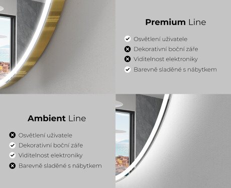 Moderní LED Půlkruhové Zrcadlo - Stylové Osvětlení pro Koupelnu W222 #2
