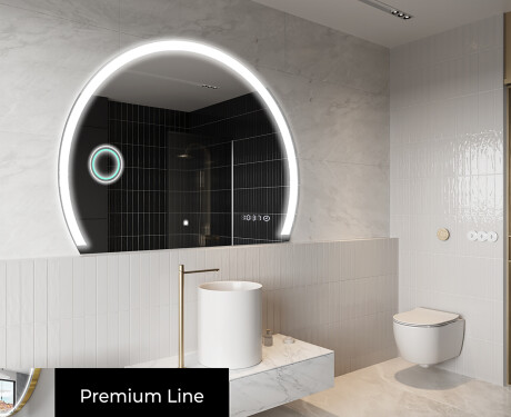 Moderní LED Půlkruhové Zrcadlo - Stylové Osvětlení pro Koupelnu W222 #4