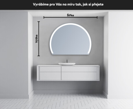 Moderní LED Půlkruhové Zrcadlo - Stylové Osvětlení pro Koupelnu W222 #5