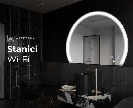 Moderní LED Půlkruhové Zrcadlo - Stylové Osvětlení pro Koupelnu W222 #8