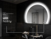 Moderní LED Půlkruhové Zrcadlo - Stylové Osvětlení pro Koupelnu W222 #9