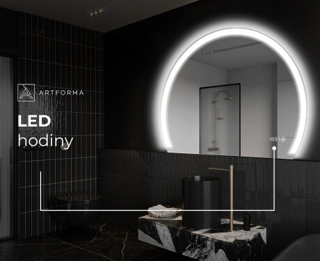 Moderní LED Půlkruhové Zrcadlo - Stylové Osvětlení pro Koupelnu W222 #9