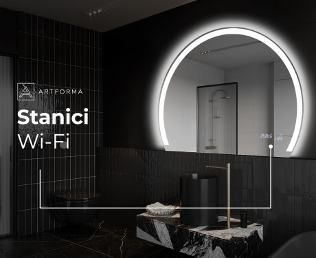 Moderní LED Půlkruhové Zrcadlo - Stylové Osvětlení pro Koupelnu W222 #7