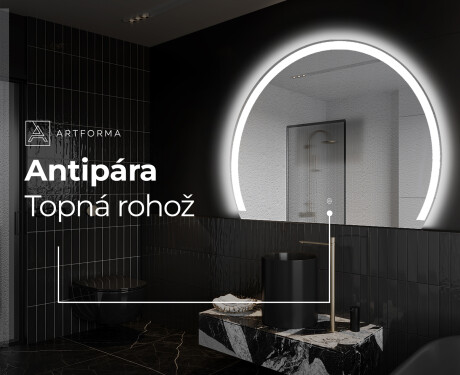 Moderní LED Půlkruhové Zrcadlo - Stylové Osvětlení pro Koupelnu W222 #9