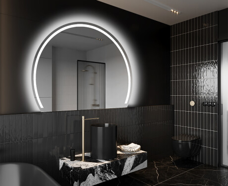 Moderní LED Půlkruhové Zrcadlo - Stylové Osvětlení pro Koupelnu W223