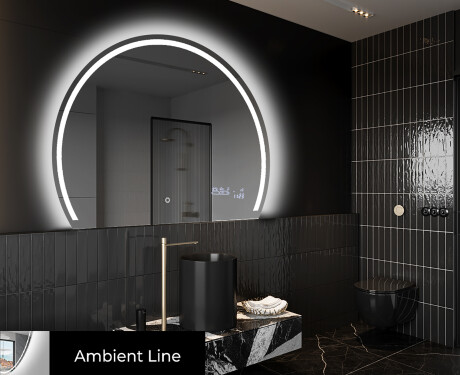 Moderní LED Půlkruhové Zrcadlo - Stylové Osvětlení pro Koupelnu W223 #3