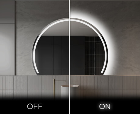 Moderní LED Půlkruhové Zrcadlo - Stylové Osvětlení pro Koupelnu W223 #3
