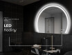 Moderní LED Půlkruhové Zrcadlo - Stylové Osvětlení pro Koupelnu W223 #8