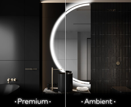 Moderní LED Půlkruhové Zrcadlo - Stylové Osvětlení pro Koupelnu D222