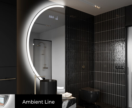 Moderní LED Půlkruhové Zrcadlo - Stylové Osvětlení pro Koupelnu D222 #3