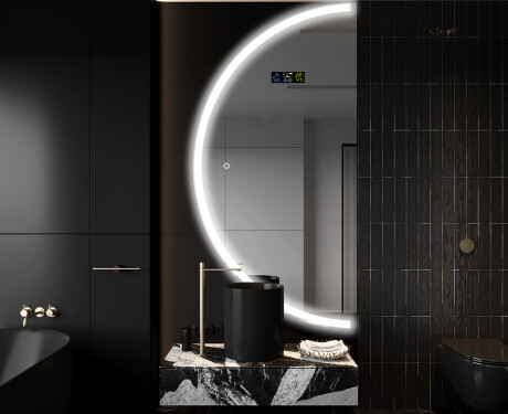 Moderní LED Půlkruhové Zrcadlo - Stylové Osvětlení pro Koupelnu D222 #9