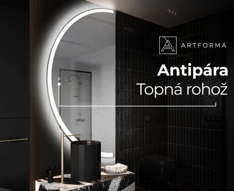 Moderní LED Půlkruhové Zrcadlo - Stylové Osvětlení pro Koupelnu D222 #8
