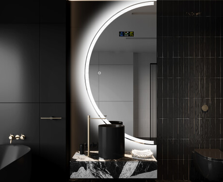 Moderní LED Půlkruhové Zrcadlo - Stylové Osvětlení pro Koupelnu D222 #9
