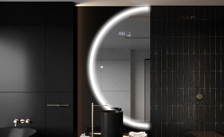 Moderní LED Půlkruhové Zrcadlo - Stylové Osvětlení pro Koupelnu D222