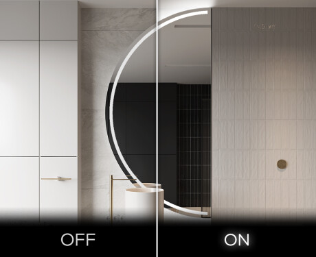 Moderní LED Půlkruhové Zrcadlo - Stylové Osvětlení pro Koupelnu D223 #3