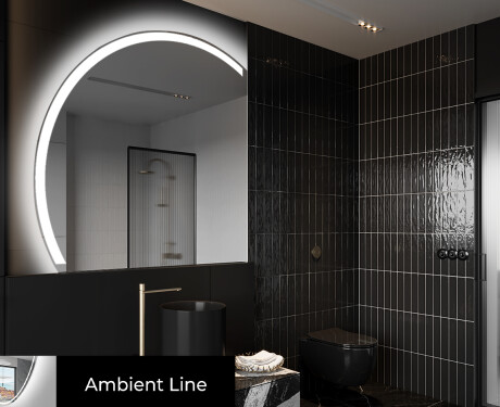 Moderní LED Půlkruhové Zrcadlo - Stylové Osvětlení pro Koupelnu X222