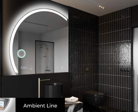 Moderní LED Půlkruhové Zrcadlo - Stylové Osvětlení pro Koupelnu X222 #3