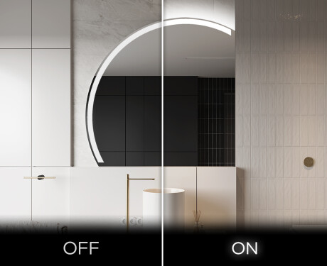 Moderní LED Půlkruhové Zrcadlo - Stylové Osvětlení pro Koupelnu X222 #3