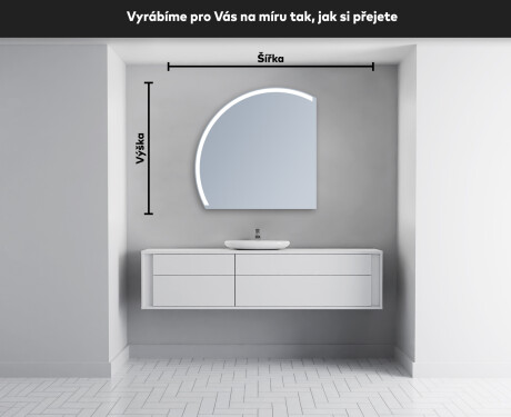Moderní LED Půlkruhové Zrcadlo - Stylové Osvětlení pro Koupelnu X222 #4