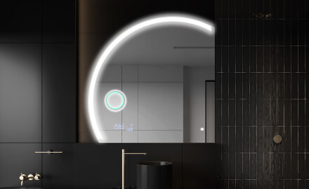 Moderní LED Půlkruhové Zrcadlo - Stylové Osvětlení pro Koupelnu X222