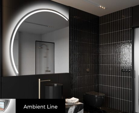 Moderní LED Půlkruhové Zrcadlo - Stylové Osvětlení pro Koupelnu X223