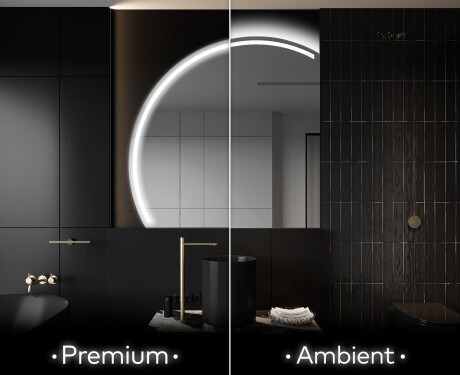 Moderní LED Půlkruhové Zrcadlo - Stylové Osvětlení pro Koupelnu X223