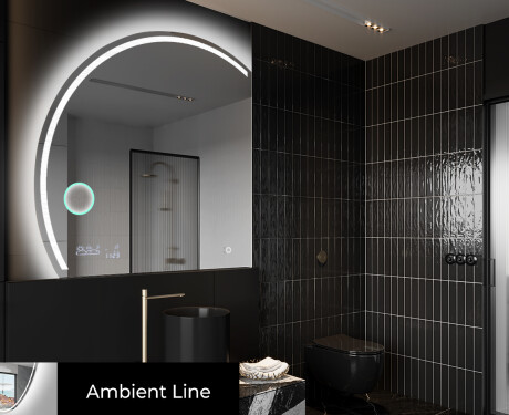 Moderní LED Půlkruhové Zrcadlo - Stylové Osvětlení pro Koupelnu X223 #3