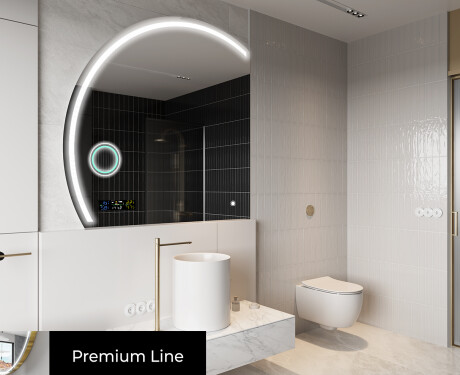 Moderní LED Půlkruhové Zrcadlo - Stylové Osvětlení pro Koupelnu X223 #4