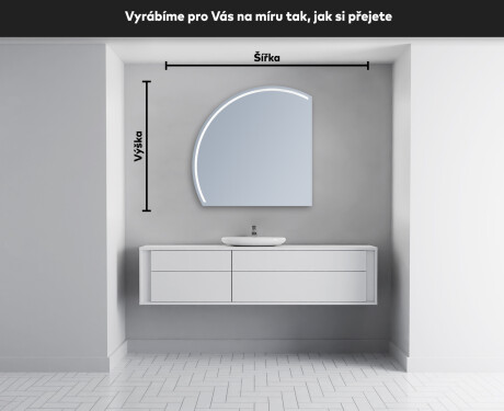 Moderní LED Půlkruhové Zrcadlo - Stylové Osvětlení pro Koupelnu X223 #4